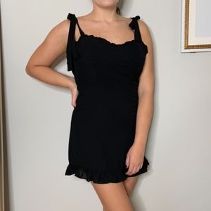 Reformation Look Alike Black Chiffon Mini Dress